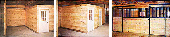 interior of horse barn