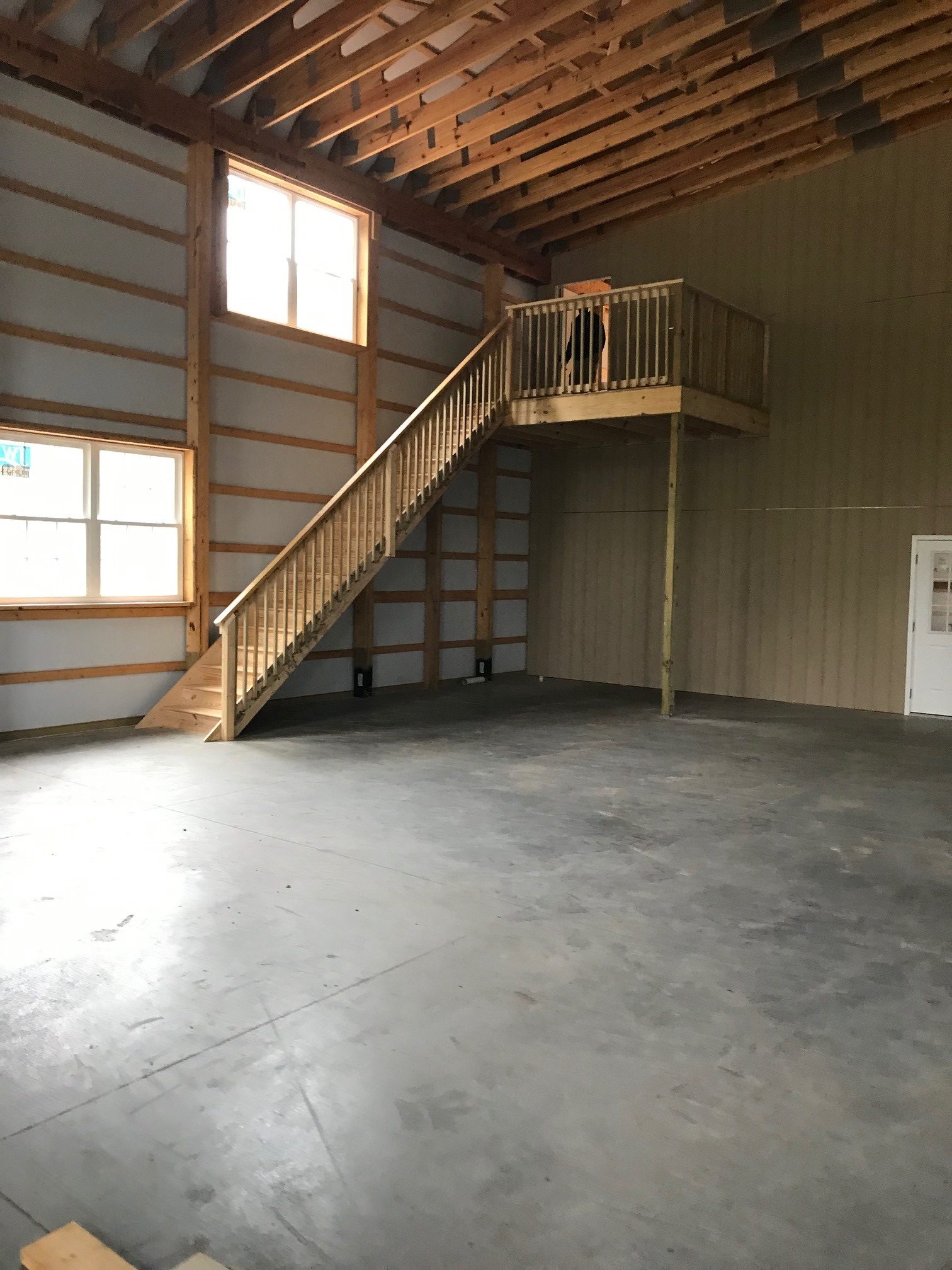 staircase in commercial pole building