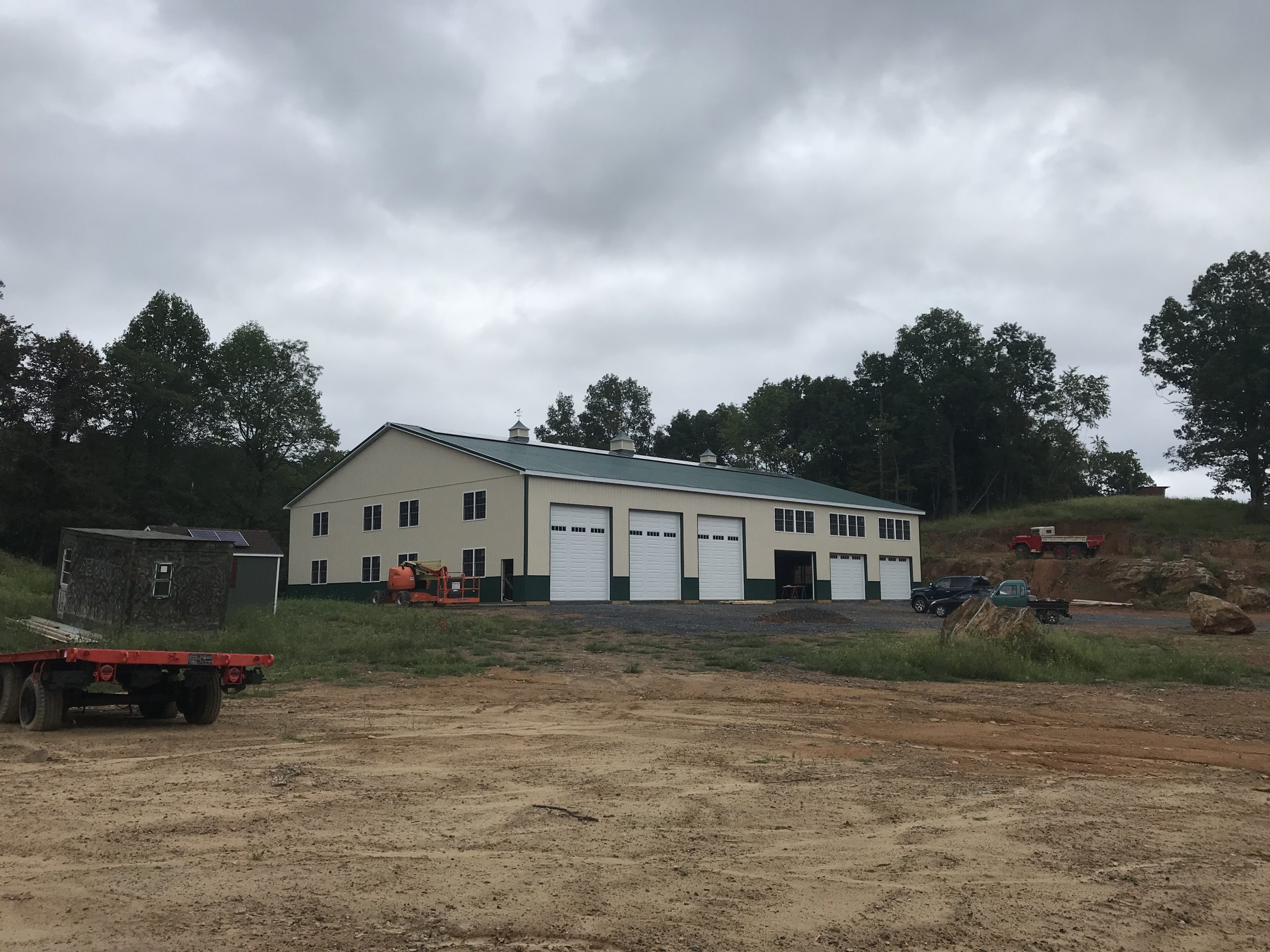 newly constructed agricultural pole barn