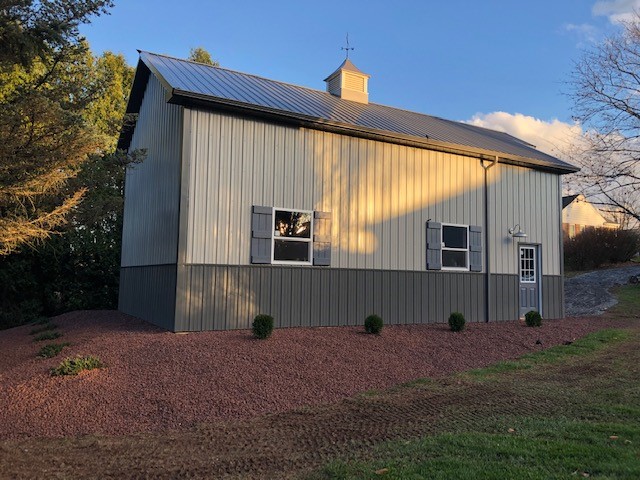 newly completed pole barn garage