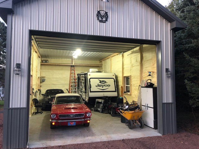 spacious completed pole barn garage