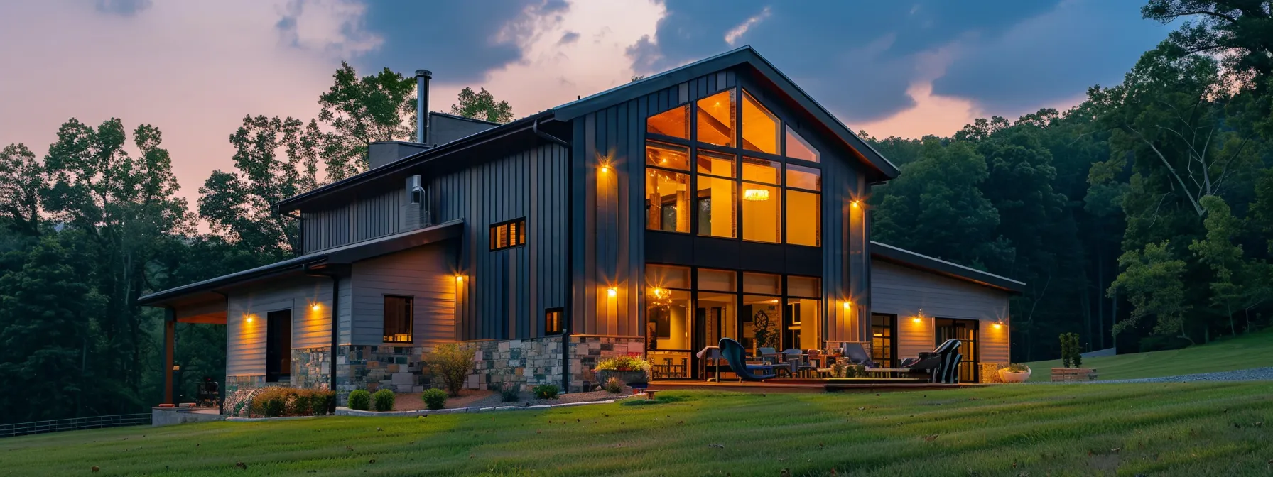 a modern barndominium with sleek steel and concrete foundations in charleston, wv.